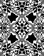 Bold Black White Abstract Floral Pattern Rug