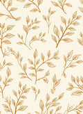Golden Branches With Outline Leaves Rug