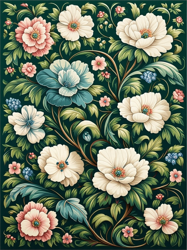 Rich Botanical Floral Romance Rug