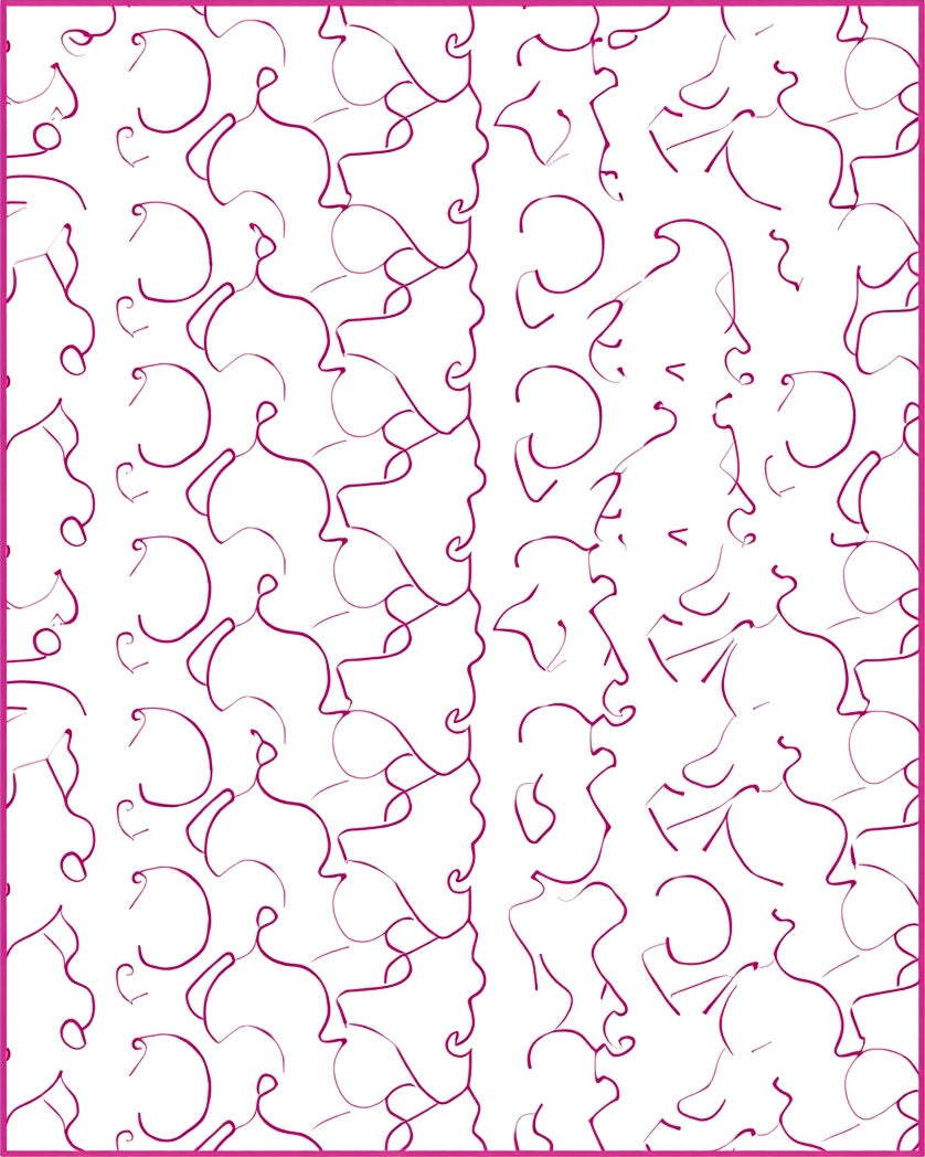 Minimalist Abstract Pink Line Art Rug