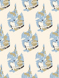 Abstract Blue Tan Sketchy Pattern Rug