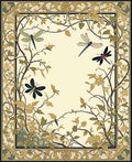 Nature Dragonfly Floral Vines Rug