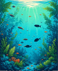 Underwater Scene Aquatic Life Design Rug