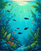 Underwater Scene Aquatic Life Design Rug