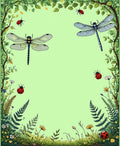 Whimsical Dragonfly and Ladybug Meadow Design Rug