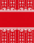 Bold Red White Floral Arch Rug