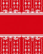 Bold Red White Floral Arch Rug