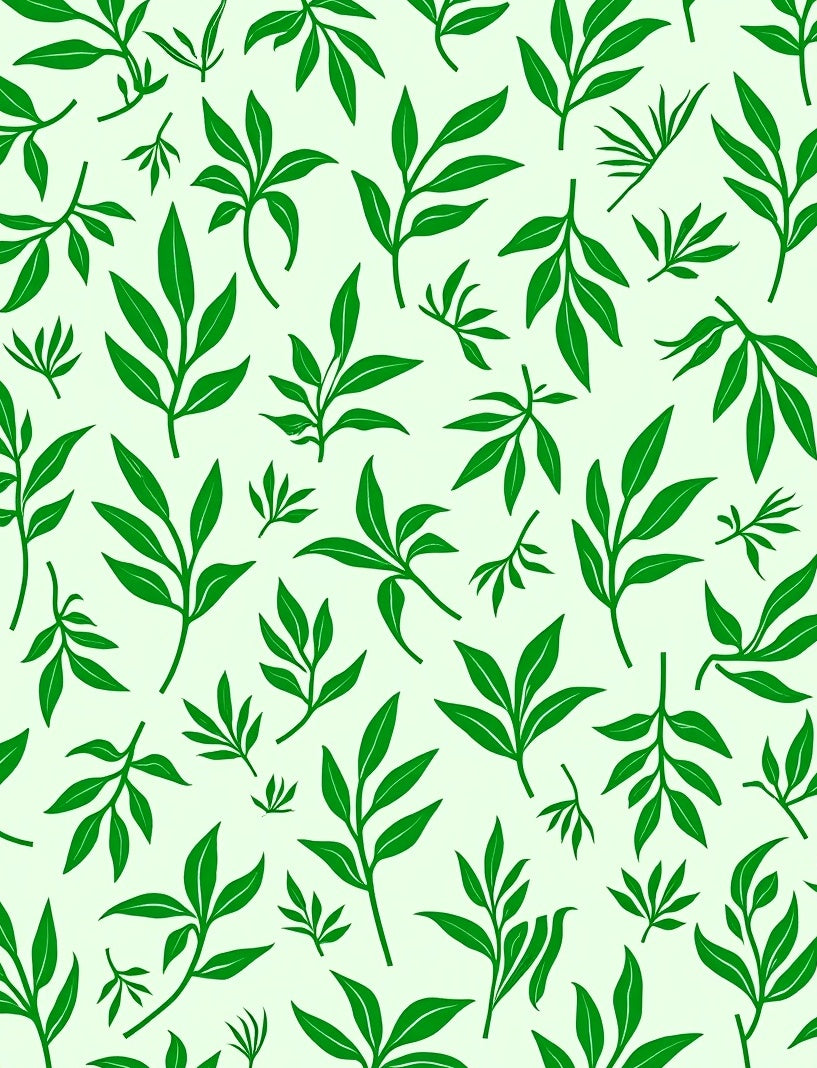 Green Leafy Botanical Pattern Rug