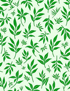 Green Leafy Botanical Pattern Rug