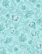 Whimsical Aquatic Life Flora Pattern Rug