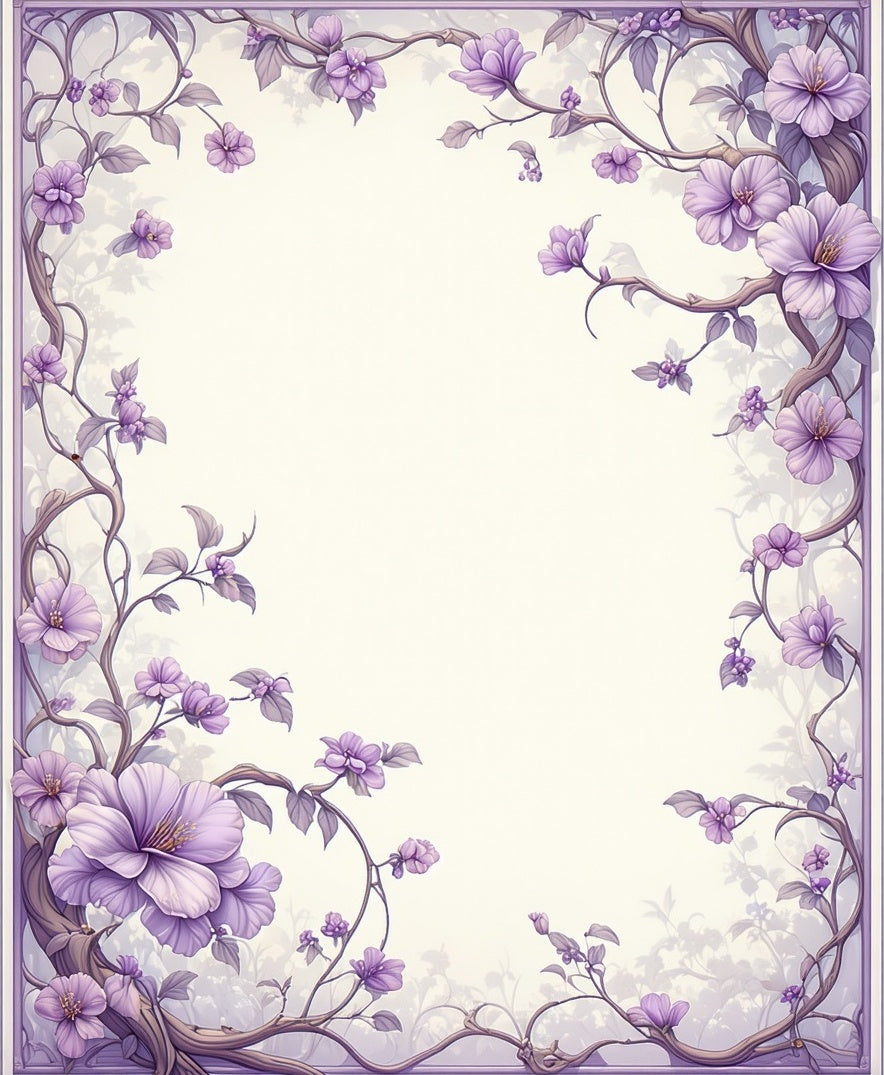 Whimsical Floral Vine Pattern Rug