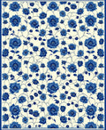 Blue Floral Vine Pattern Rug