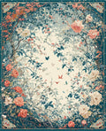 Whimsical Floral Vines And Birds Rug