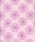 Floral Outline On Pink Background Rug