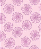 Floral Outline On Pink Background Rug