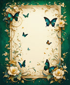 Whimsical Butterflies Floral Botanical Design Rug