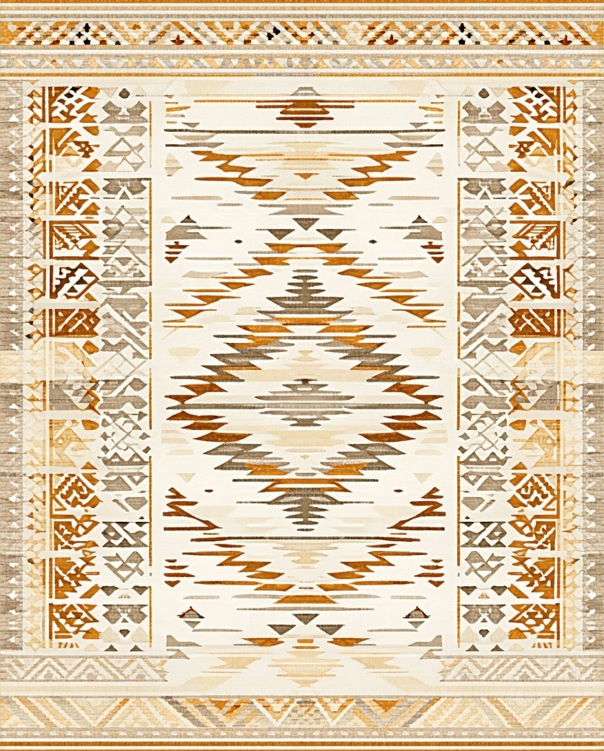 Tribal Geometric Warm Tones Rug