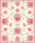 Elegant Pink Floral Vine Design Rug