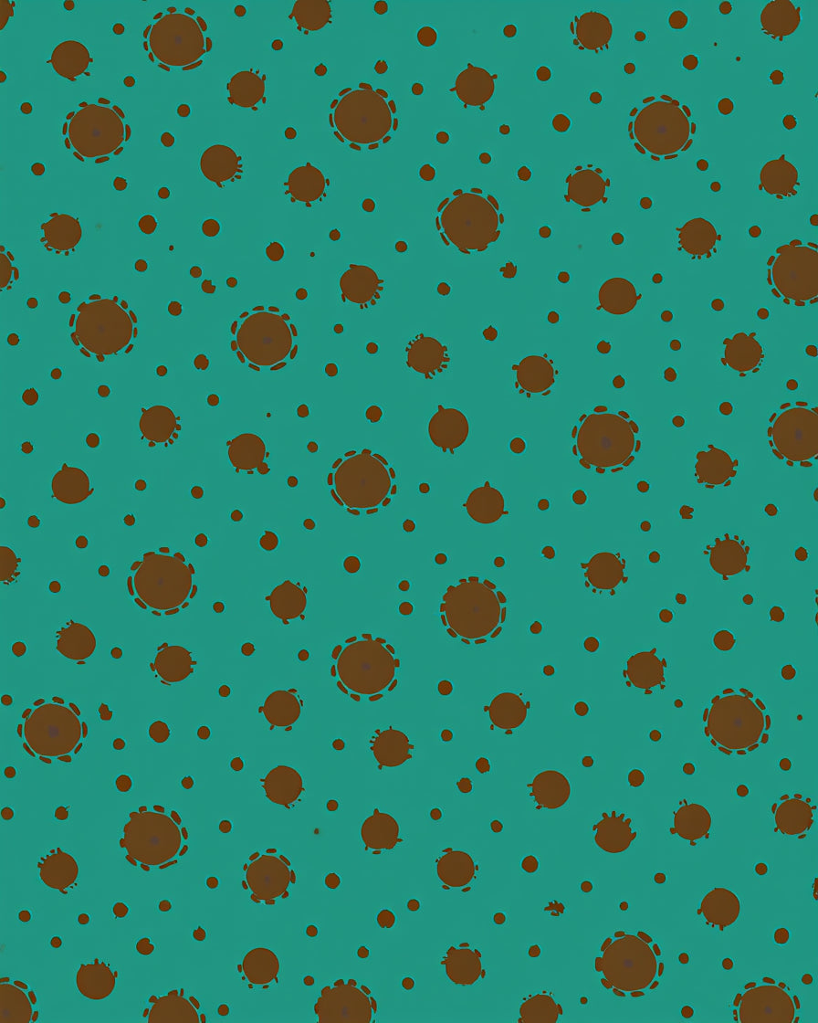 Teal Dots And Orbs Pattern Rug