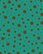 Teal Dots And Orbs Pattern Rug