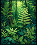 Lush Forest Fern Pattern Design Rug