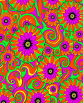 Groovy Flower Swirl Pattern Rug