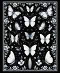 Monochromatic Butterfly Floral Design Rug