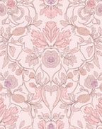 Delicate Blush Floral Art Nouveau Rug