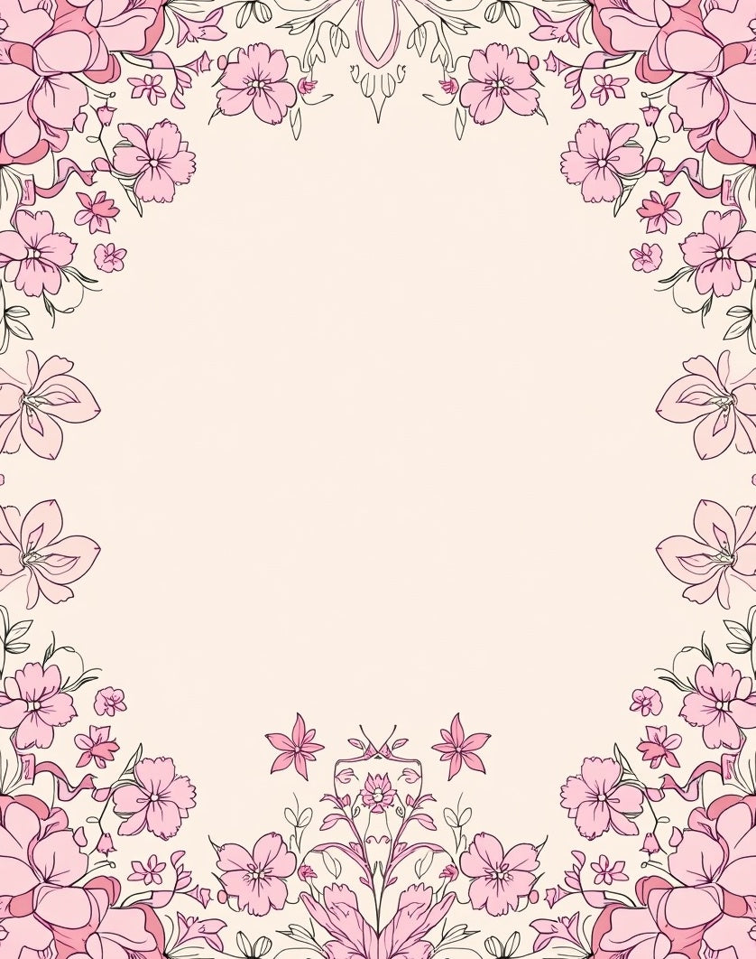 Delicate Pink Floral Garland Rug