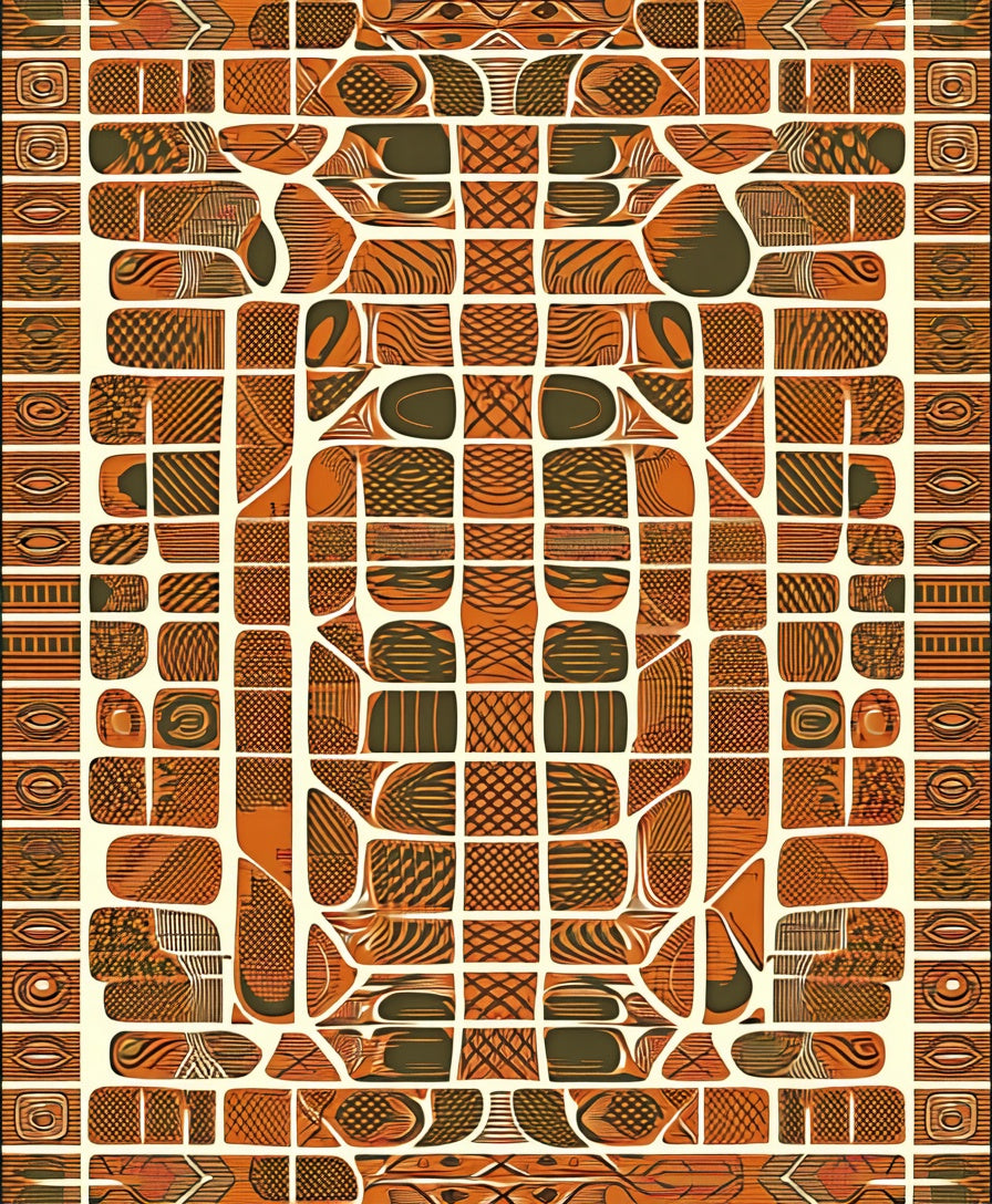 Exotic Tribal Geometric Pattern Rug