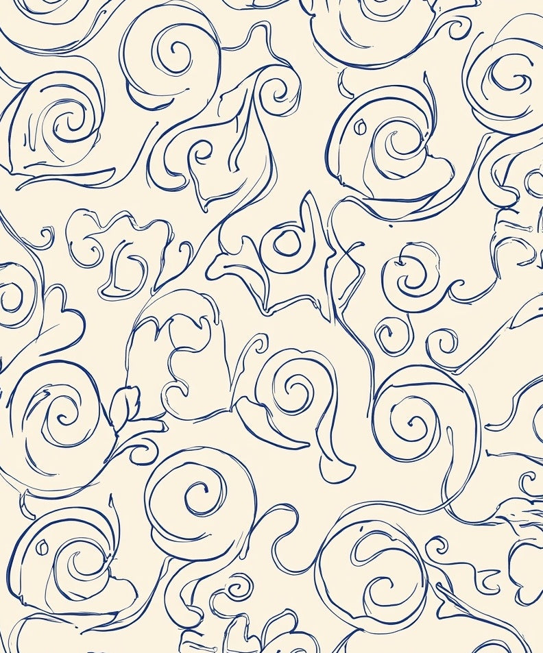 Abstract Swirl Vine Pattern Rug