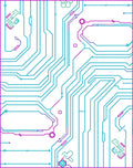 Abstract Circuit Board Geometric Design Rug