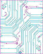 Abstract Circuit Board Geometric Design Rug