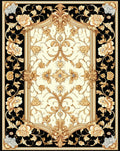 Elegant Floral Scrollwork Cream Rug