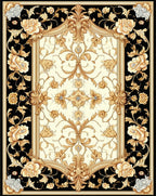 Elegant Floral Scrollwork Cream Rug