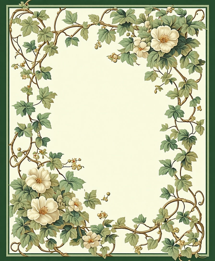 Vintage Floral Vine Art Design Rug
