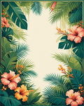 Tropical Floral Leaves Pattern Rug