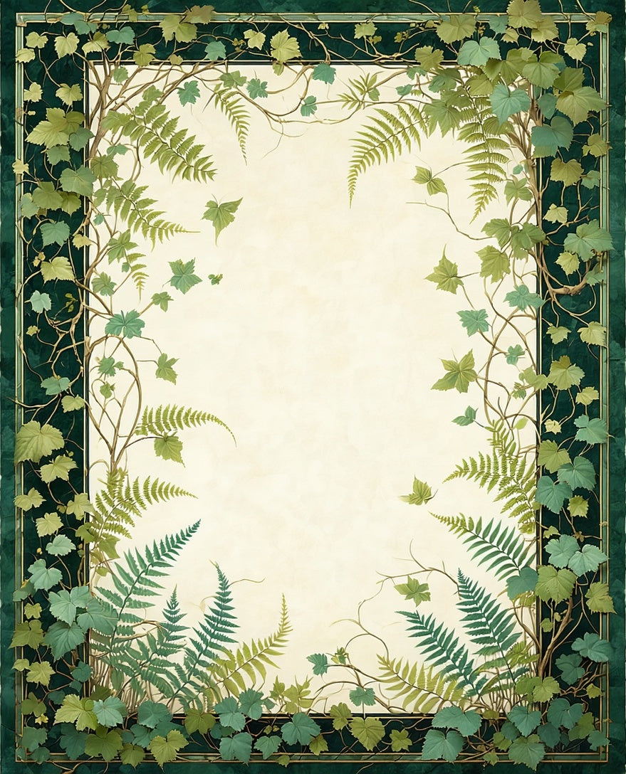 Forest Vine and Fern Border Rug