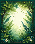 Lush Forest Canopy Ferns Design Rug