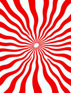 Radiant Red Sunburst Stripes Rug