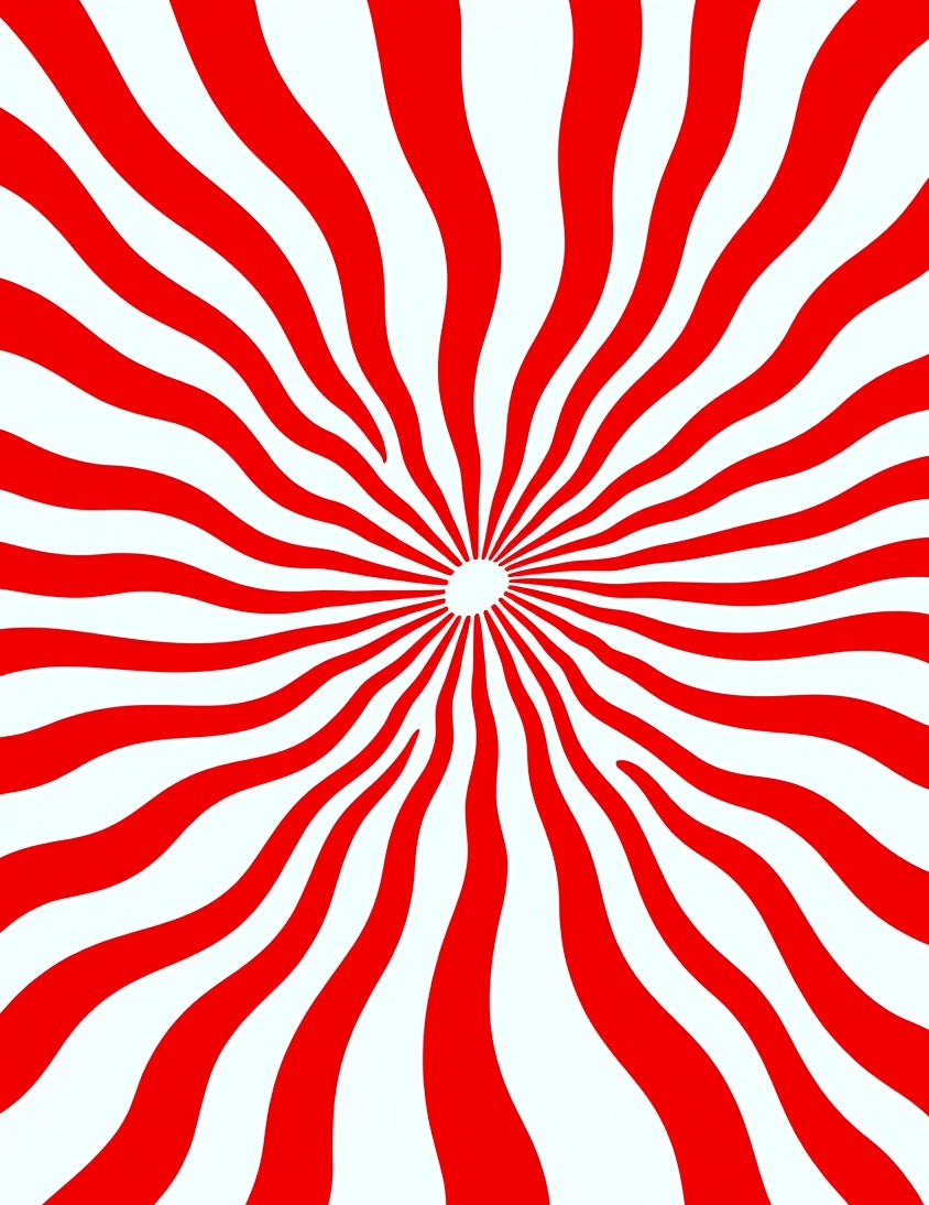 Radiant Red Sunburst Stripes Rug