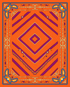Bold Geometric Diamond Border Design Rug