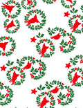 Red Cardinal Wreath Green Berry Garland Rug