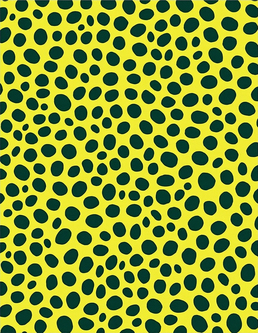 Yellow cheetah print scattered spots Rug