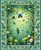 Whimsical Woodland Insect Flora Art Rug