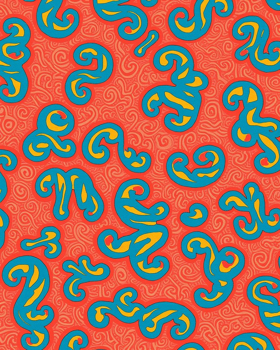 Bold Abstract Swirls Pattern Rug