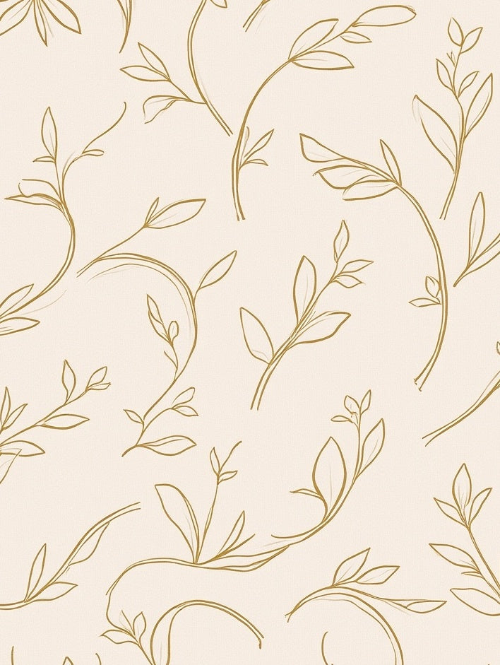 Minimalist Floral Branch Outline Pattern Rug