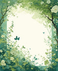 Lush Greenery and Butterfly Garden Rug