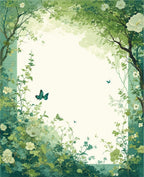 Lush Greenery and Butterfly Garden Rug