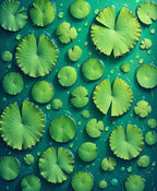 Verdant Lily Pads Pond Design Rug